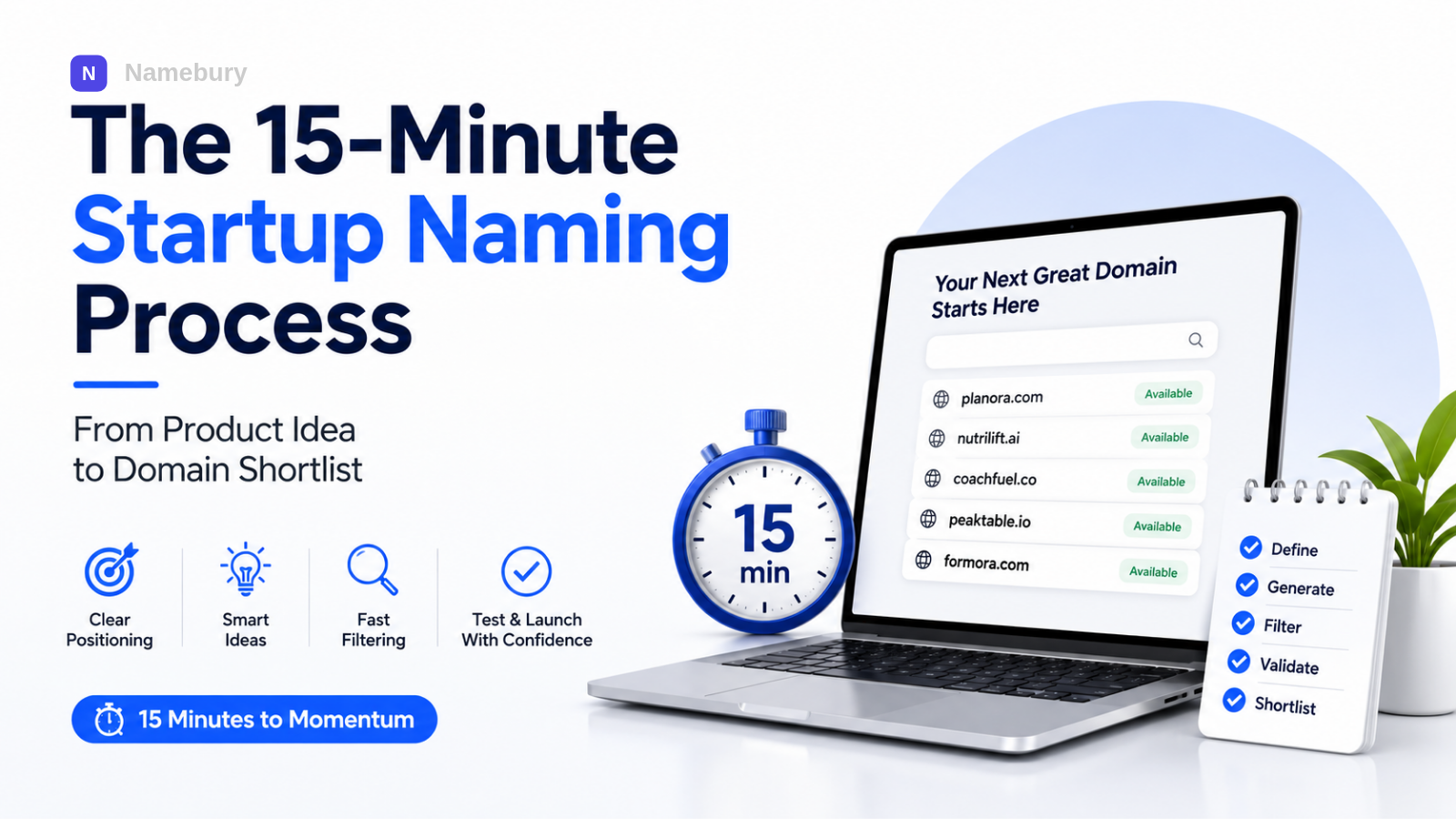 The 15-Minute Startup Naming Process: From Product Idea to Domain Shortlist